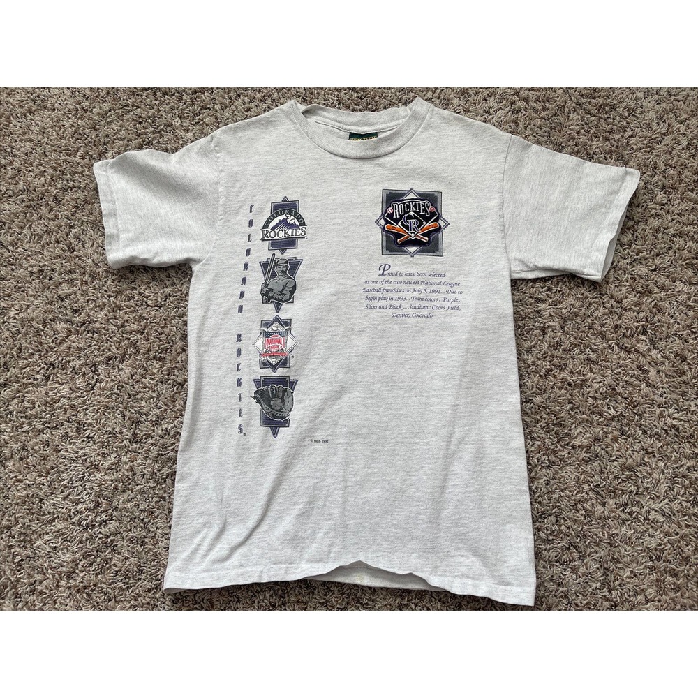 Colorado Rockies 90s Inaugural Season Patch Single Stitch USA Medium Shirt VTG